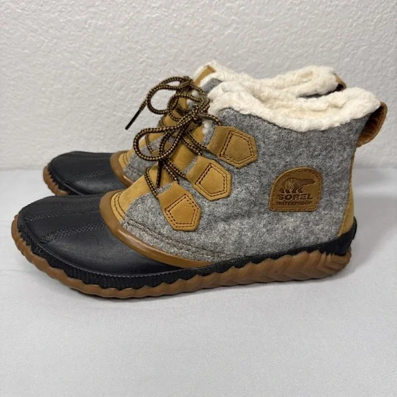 Sorel Out N About Plus Duck Boots NL3150-052 Waterproof Wool Womens Size 9 - Picture 2 of 8